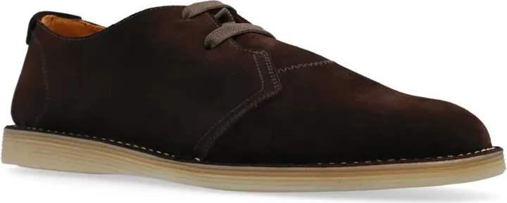 Logo-Tag Suede Derby Shoes - Image 4