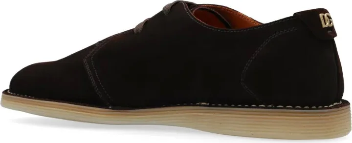 Logo-Tag Suede Derby Shoes - Image 5