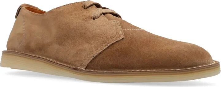 Logo-Tag Suede Derby Shoes - Image 4