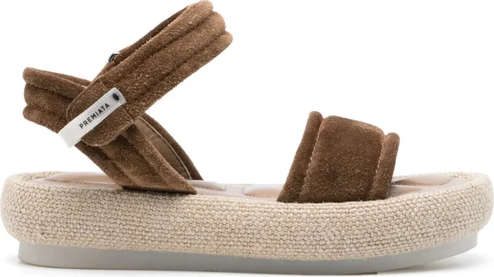 Logo-Tag Suede Sandals