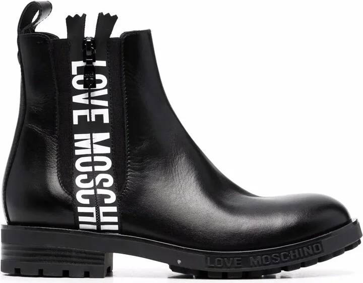 logo-tape Chelsea boots