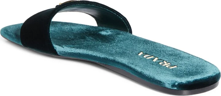 Logo Velvet Slide Sandal - Image 2