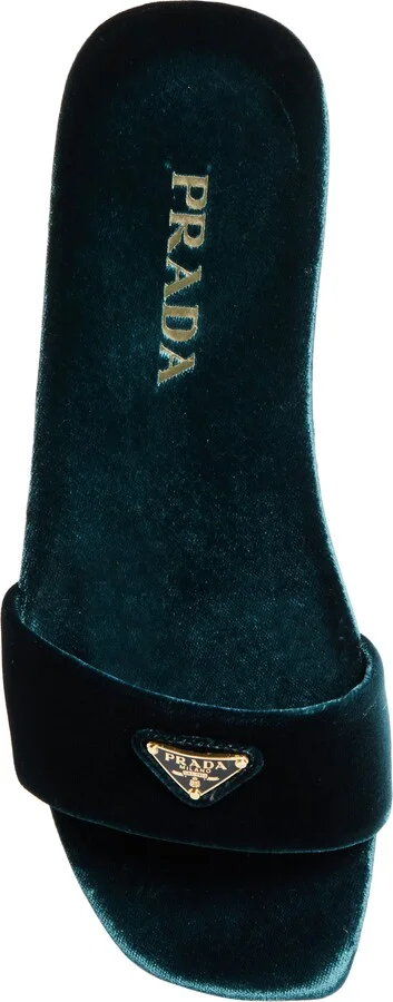 Logo Velvet Slide Sandal - Image 4