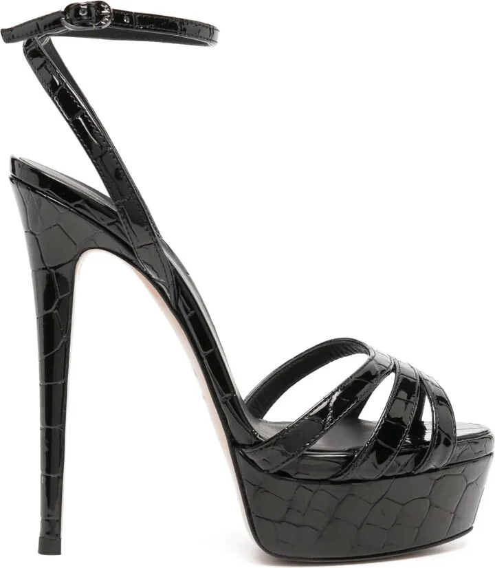 Lola 140mm embossed-crocodile sandals