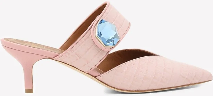 Lola 45 Mules in Croc-Embossed Leather