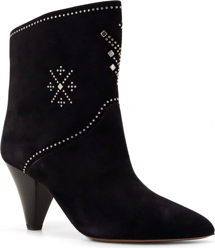 Loline Suede Ankle Boots With Micro Studs - Image 2
