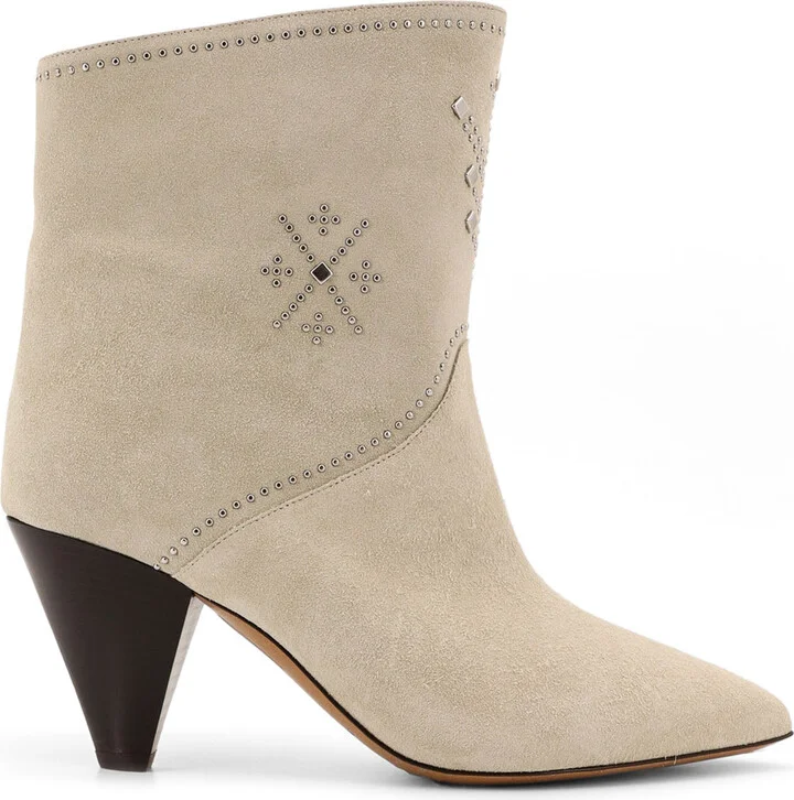 Loline Suede Ankle Boots With Micro Studs