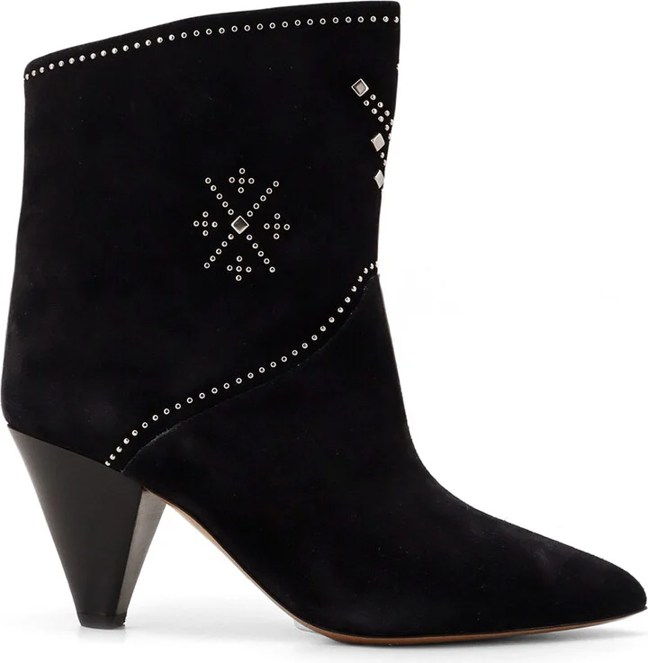 Loline Suede Ankle Boots With Micro Studs