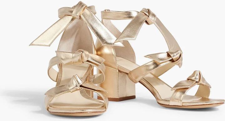 Lolita 60 bow-detailed metallic leather sandals - Image 2