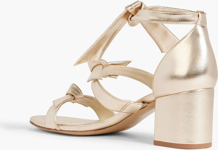 Lolita 60 bow-detailed metallic leather sandals - Image 3