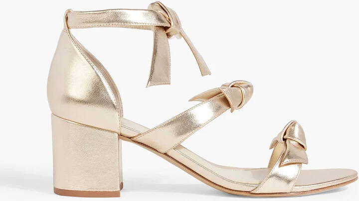 Lolita 60 bow-detailed metallic leather sandals