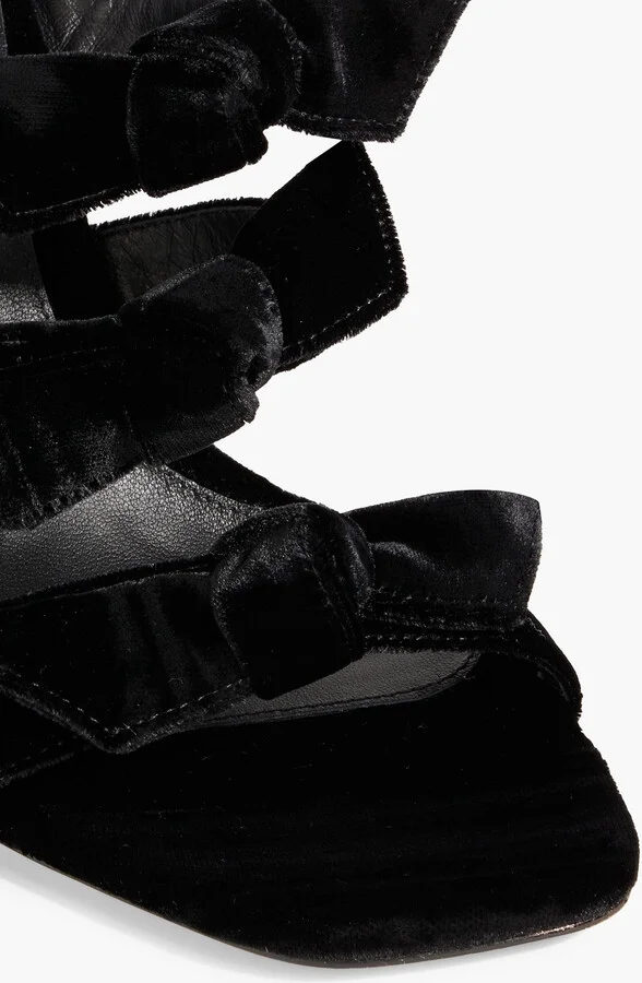 Lolita 90 bow-detailed velvet sandals - Image 4