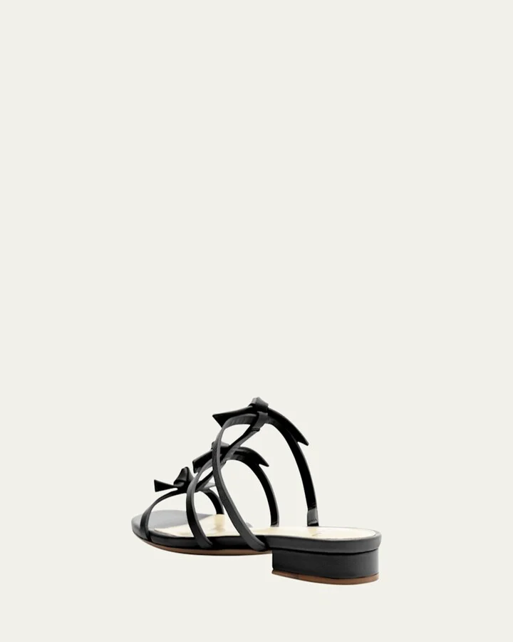Lolita Knot Leather Flat Sandals - Image 2