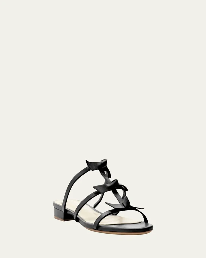 Lolita Knot Leather Flat Sandals - Image 4