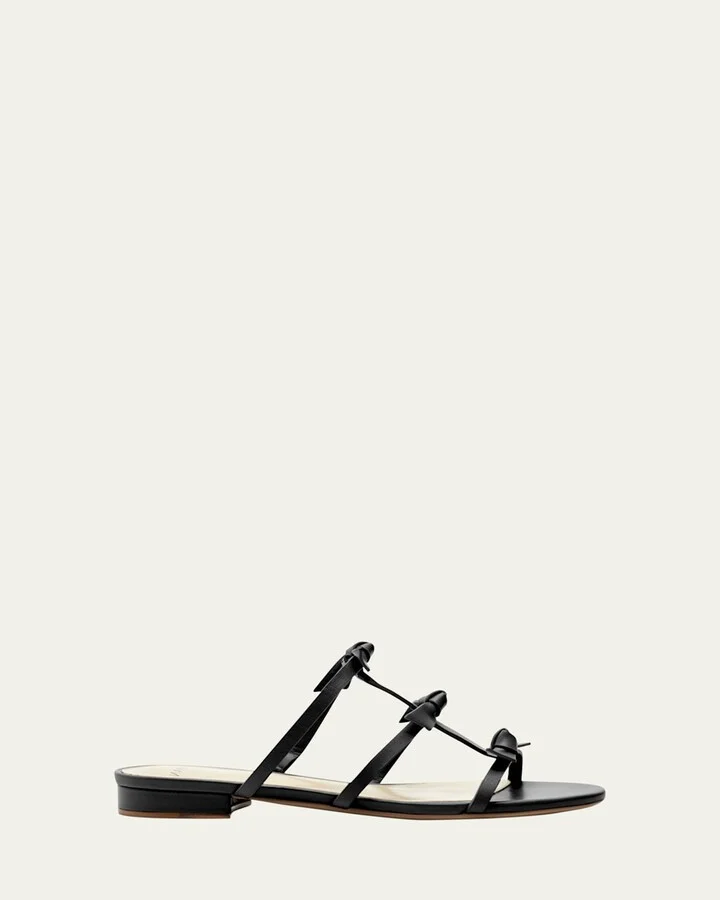 Lolita Knot Leather Flat Sandals