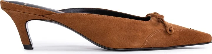 Lolita Wingtip Pointed Toe Kitten Heel Mule - Image 4