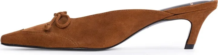 Lolita Wingtip Pointed Toe Kitten Heel Mule - Image 6
