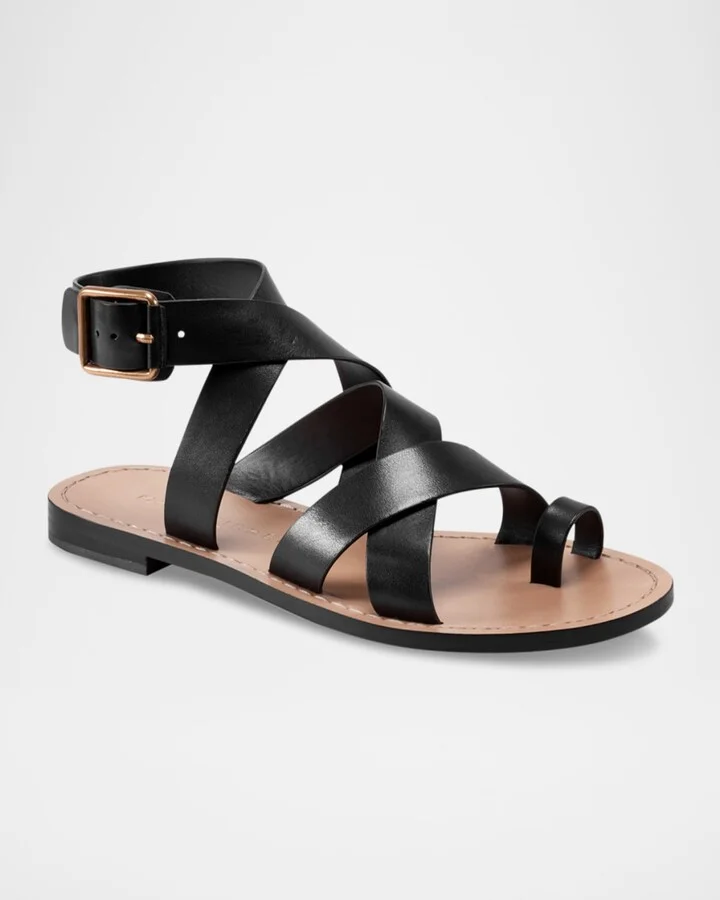 Lollie Flat Leather Sandals - Image 2