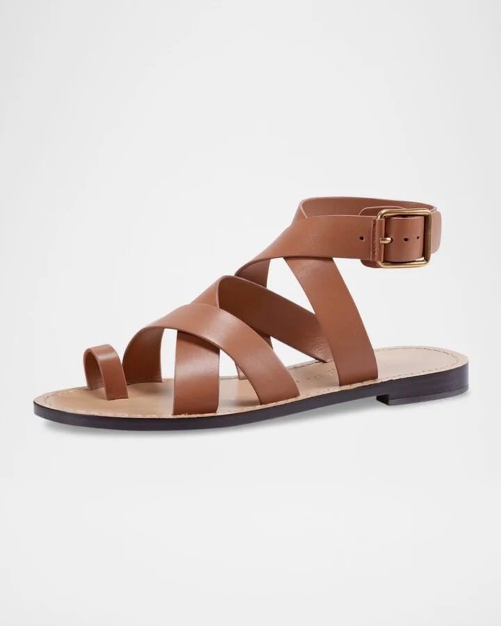 Lollie Flat Leather Sandals - Image 5