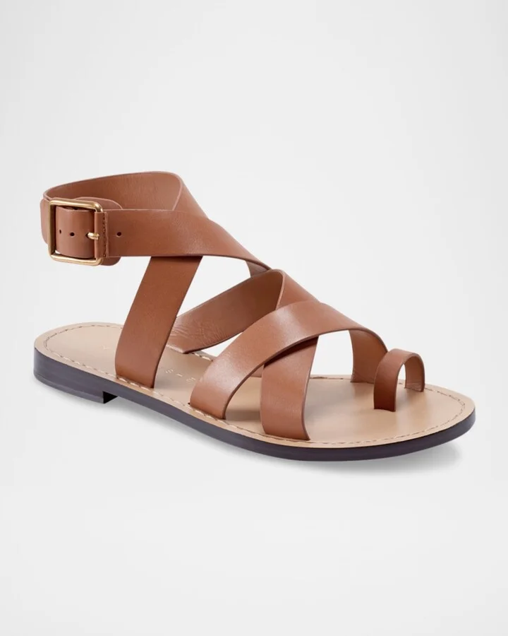 Lollie Flat Leather Sandals - Image 7