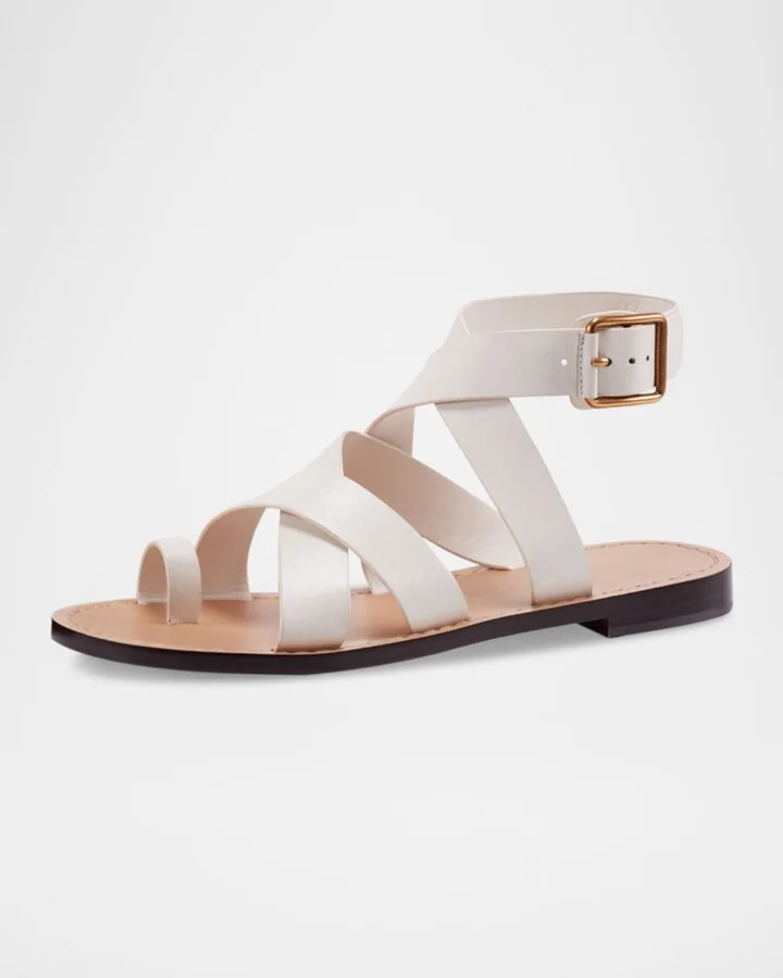 Lollie Flat Leather Sandals - Image 8