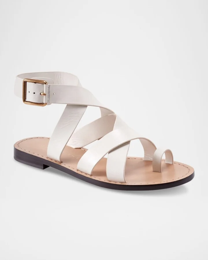 Lollie Flat Leather Sandals - Image 10