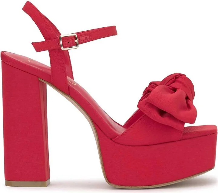 Lollien Ankle Strap Platform Sandal In Red Muse