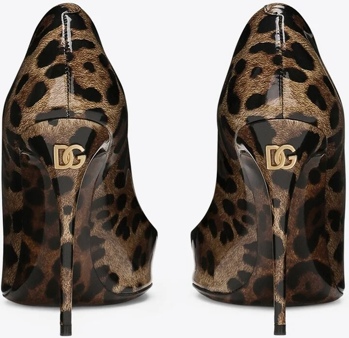 Lollo 105 Animal Print Pumps in Polished Leather - Image 2