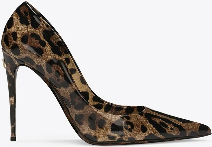 Lollo 105 Animal Print Pumps in Polished Leather