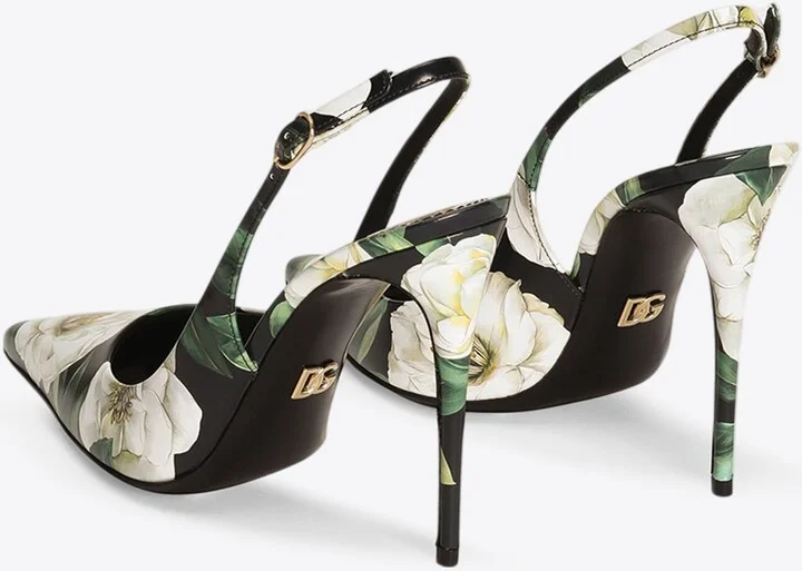 Lollo 105 Gardenia Print Slingback Pumps - Image 2