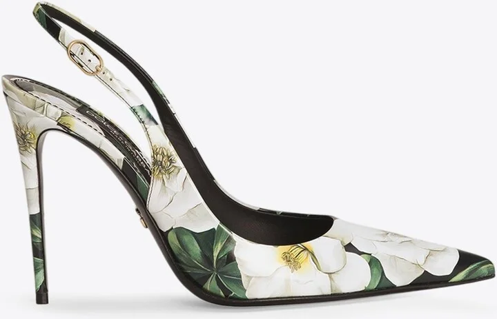 Lollo 105 Gardenia Print Slingback Pumps