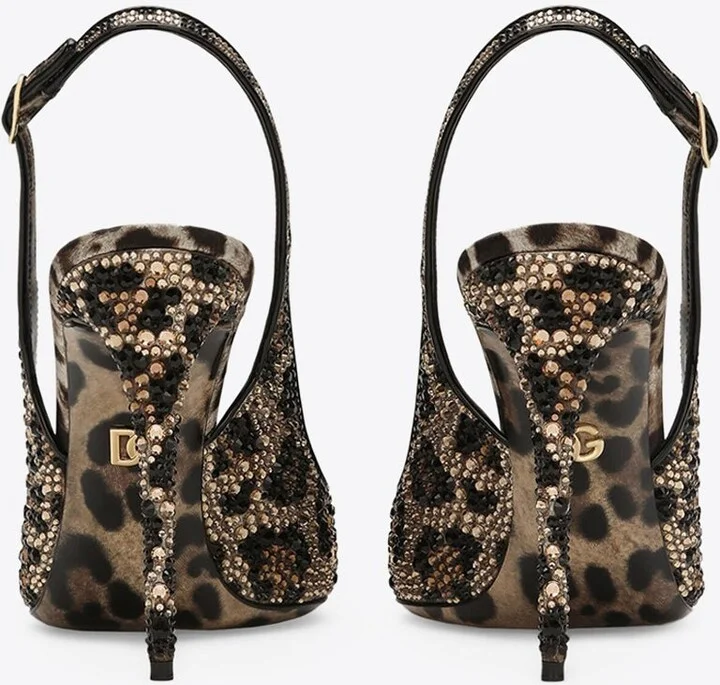 Lollo 105 Leopard Print Slingback Pumps - Image 2