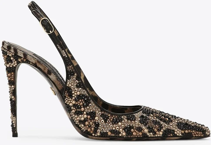 Lollo 105 Leopard Print Slingback Pumps