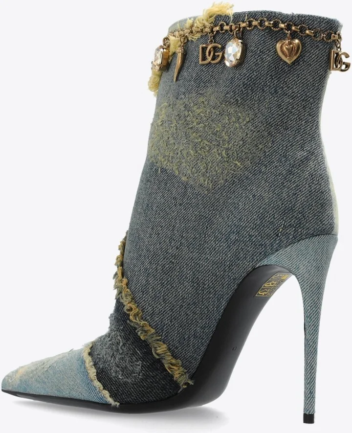 Lollo 105 Patchwork Denim Ankle Boots - Image 2