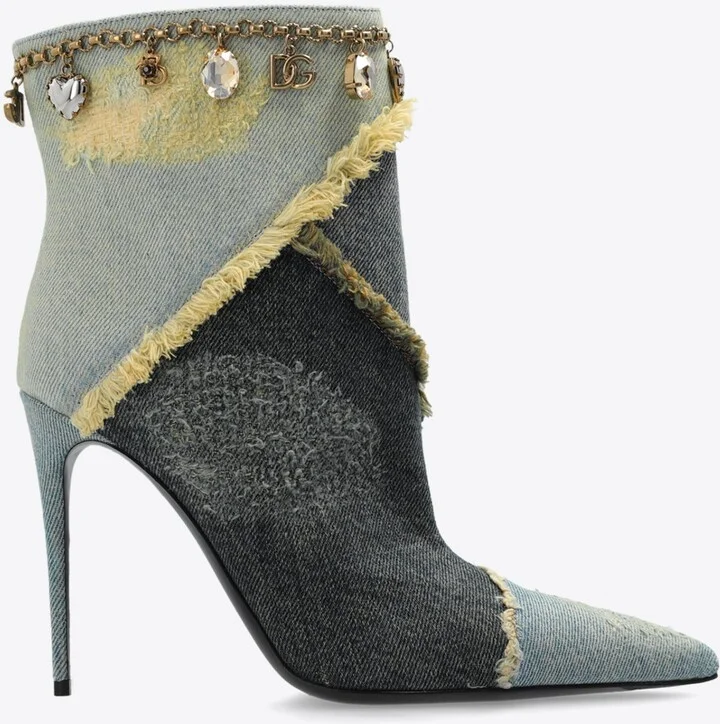 Lollo 105 Patchwork Denim Ankle Boots