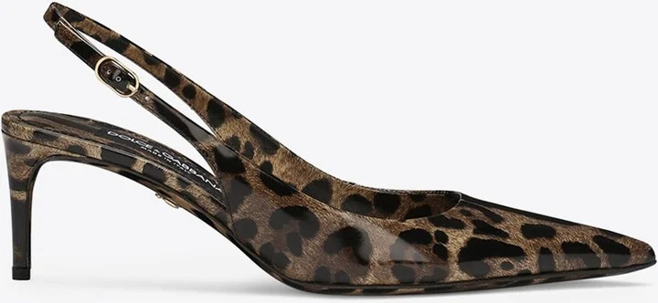 Lollo 60 Leopard Print Slingback Pumps