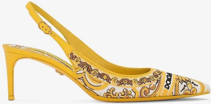 Lollo 60 Majolica Embroidery Slingback Pumps