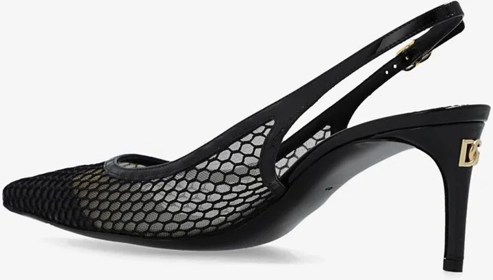 Lollo 60 Patent Leather and Mesh Slingback Pumps - Image 2
