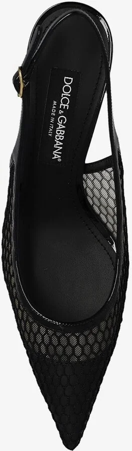 Lollo 60 Patent Leather and Mesh Slingback Pumps - Image 3