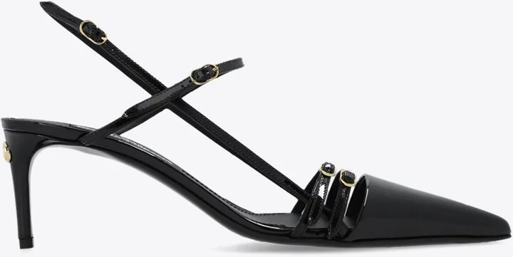 Lollo 60 Patent Leather Slingback Pumps