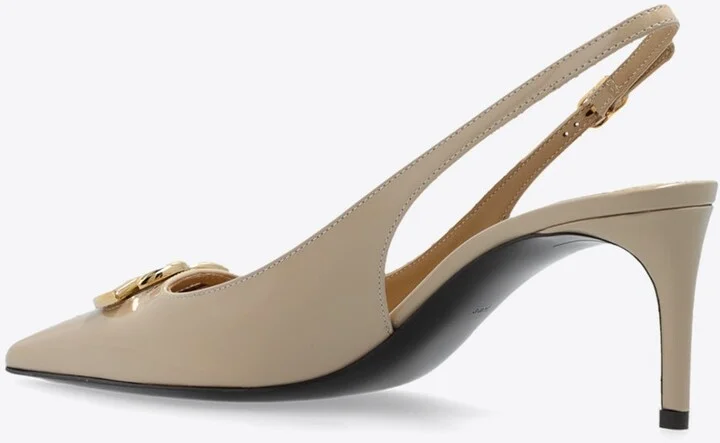 Lollo 60 Polished Calfskin Slingback Pumps - Image 2