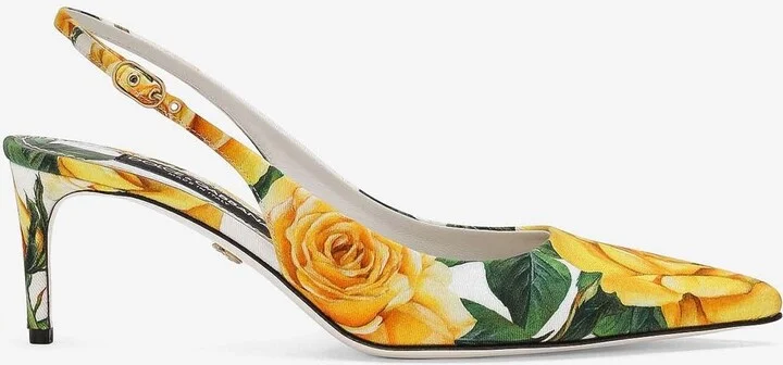 Lollo 60 Rose Print Slingback Pumps