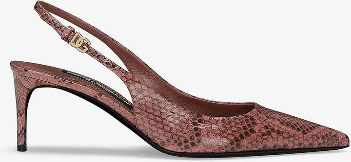 Lollo 60 Slingback Pumps in Python Leather