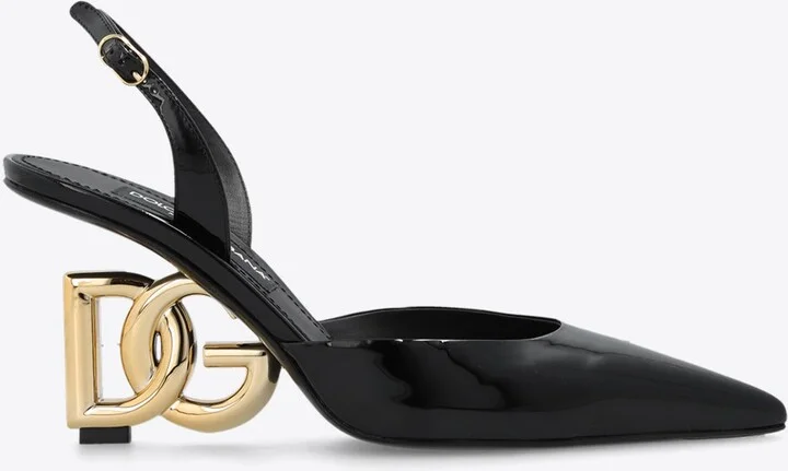 Lollo 75 Patent Leather Slingback Pumps