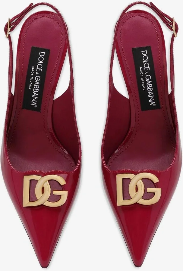 Lollo 90 Slingback Pumps in Polished Calfskin - Image 2