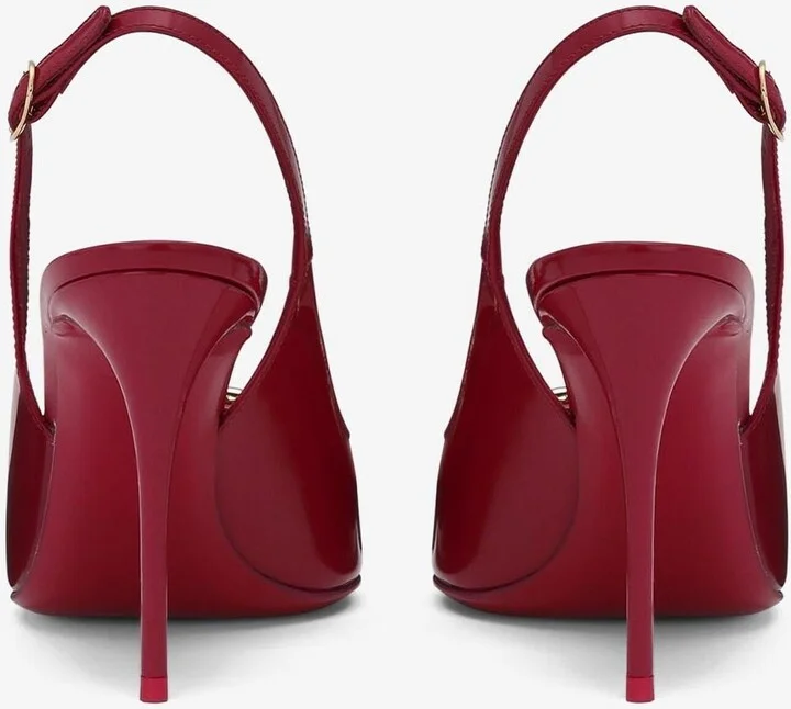 Lollo 90 Slingback Pumps in Polished Calfskin - Image 3