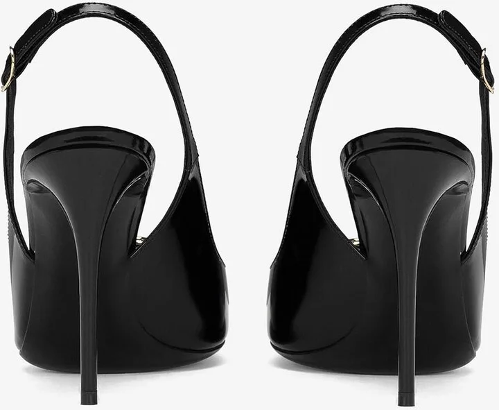 Lollo 90 Slingback Pumps in Polished Calfskin - Image 3