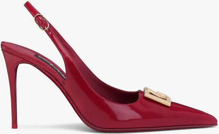 Lollo 90 Slingback Pumps in Polished Calfskin