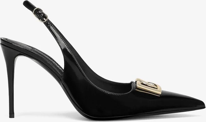 Lollo 90 Slingback Pumps in Polished Calfskin