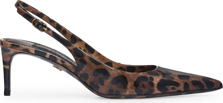 Lollo Leopard Print Pointed Toe Slingback Pump - Image 3